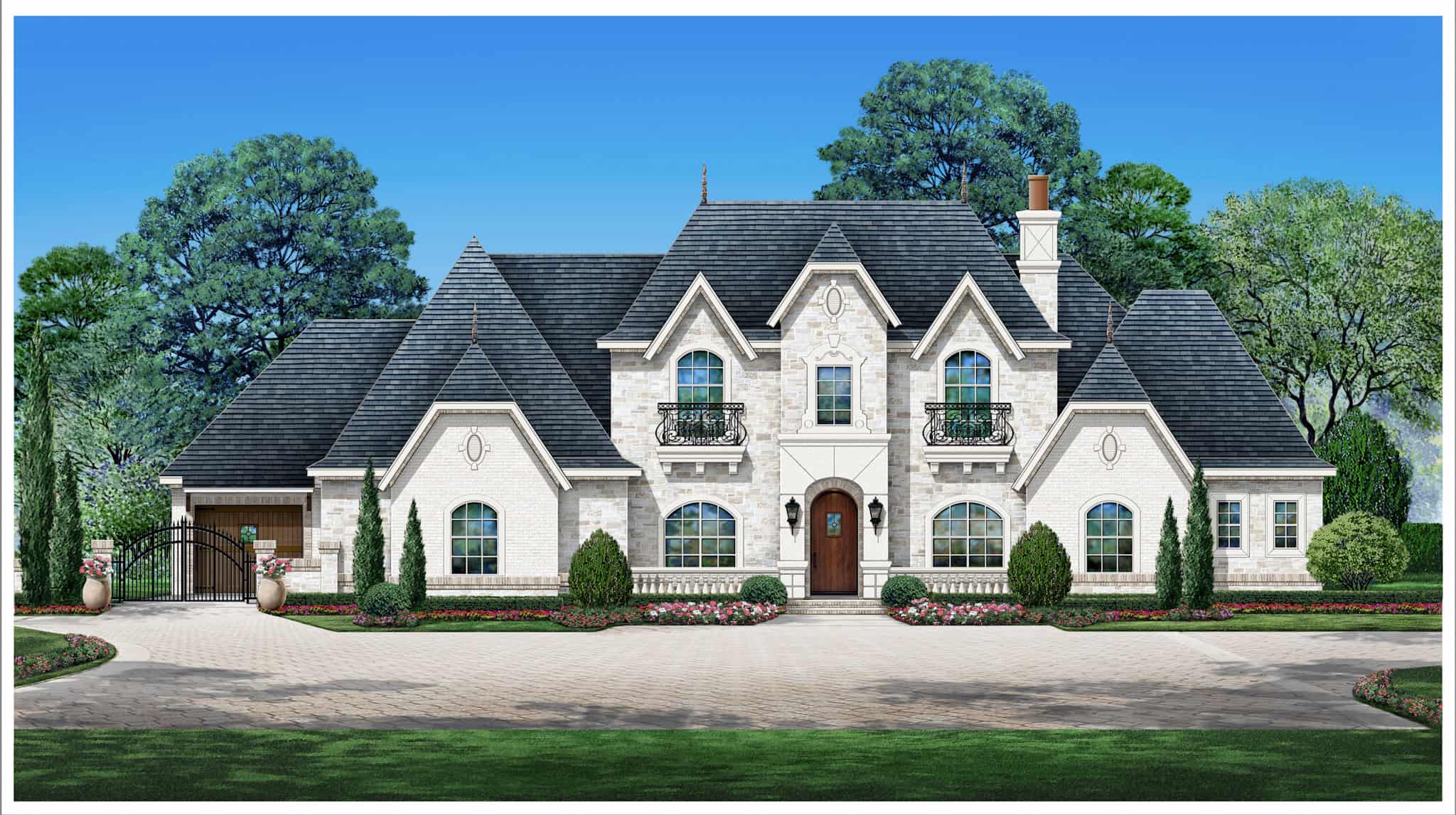 European Home Plan - 5 Bedrms, 4.5 Baths - 4182 Sq Ft - #195-1312