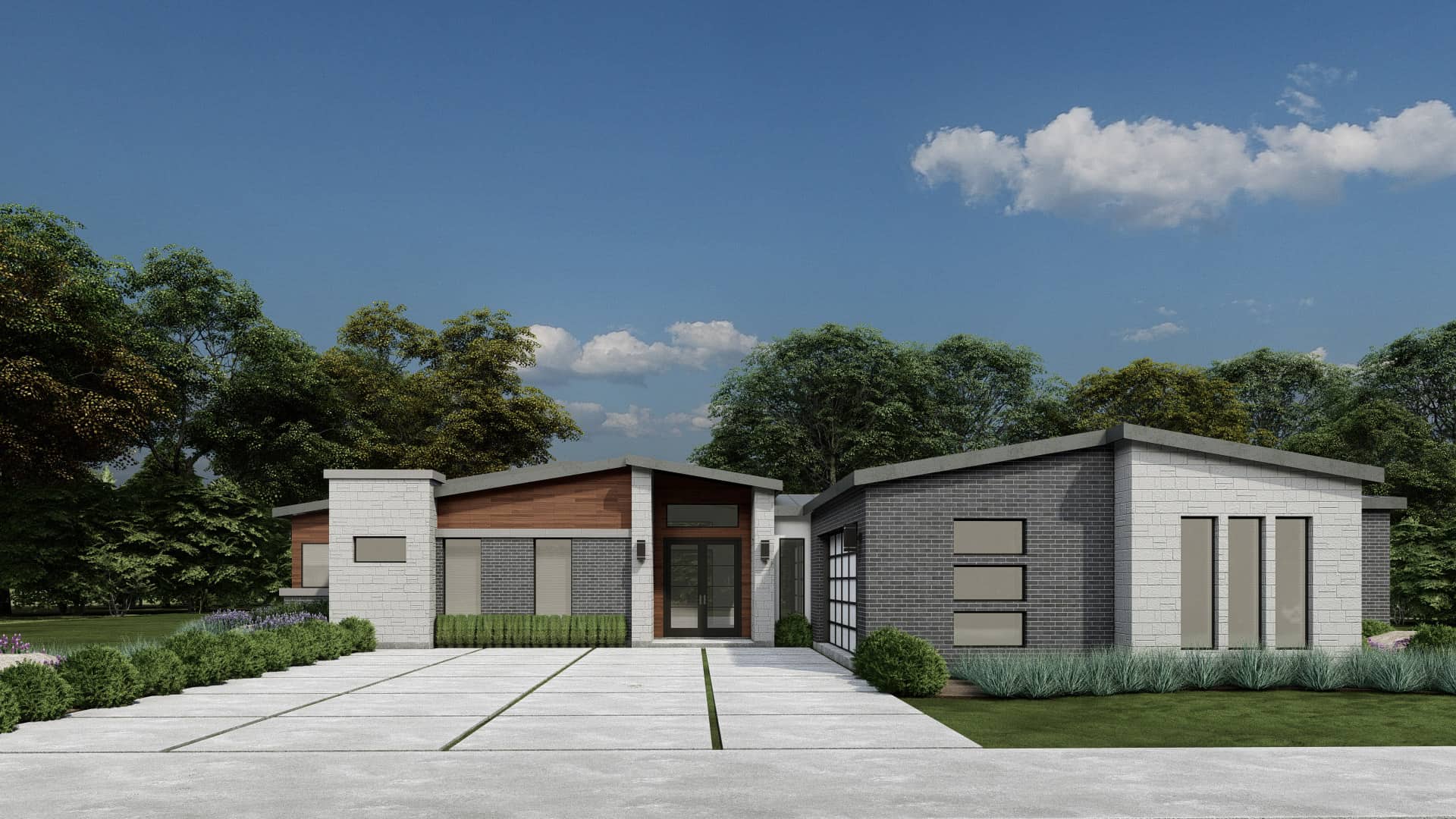 Mid-Century Modern Home Plan - 4 Bedrms, 3.5 Baths - 2799 Sq Ft - #195-1325