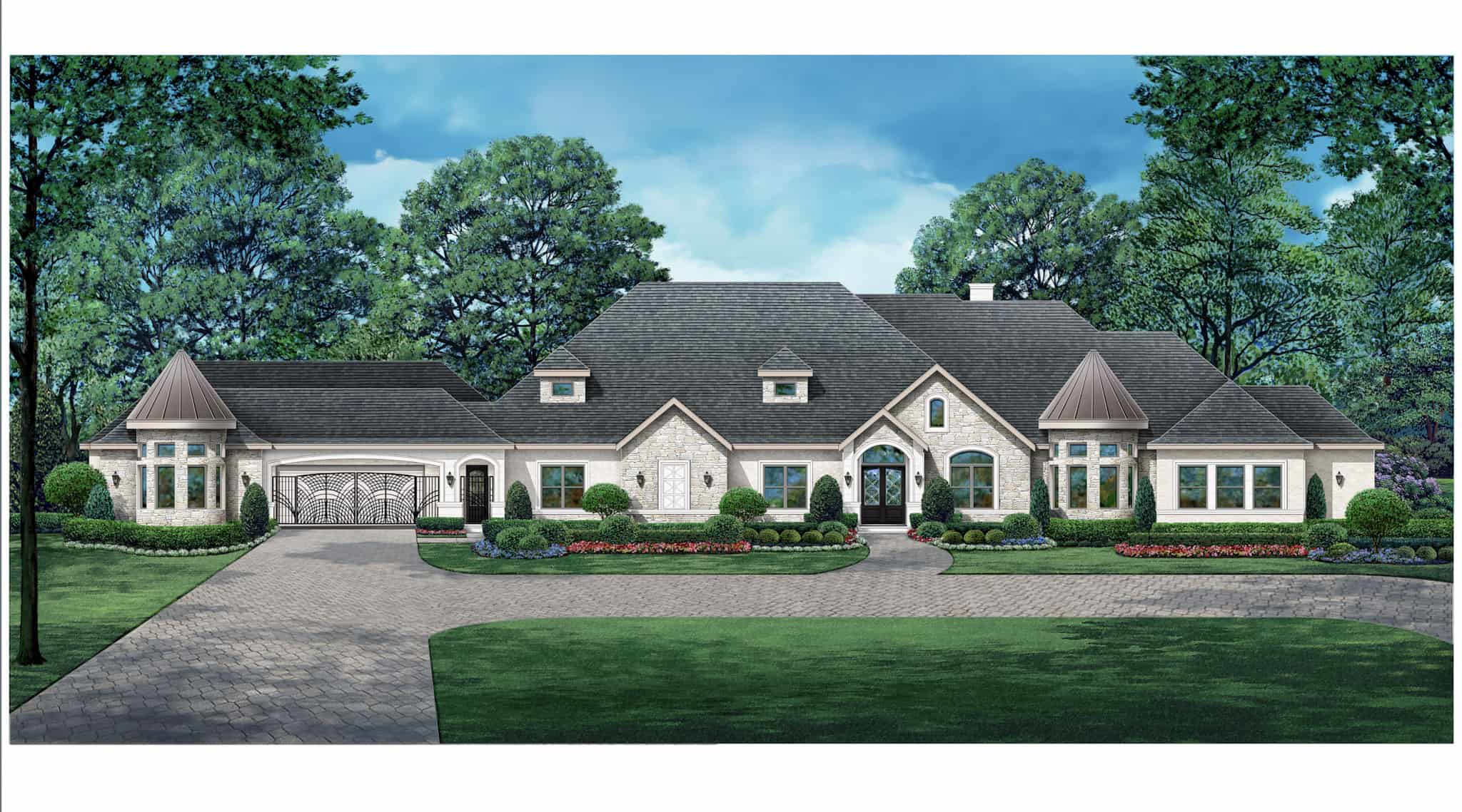 Victorian Home Plan - 5 Bedrms, 5.5 Baths - 6146 Sq Ft - #195-1329