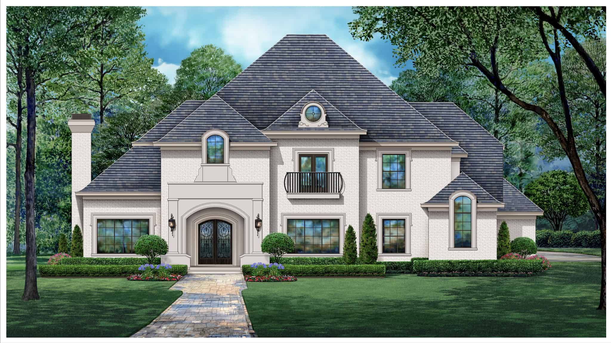 Tudor House Plan - 4 Bedrms, 5.5 Baths - 6280 Sq Ft - #195-1332