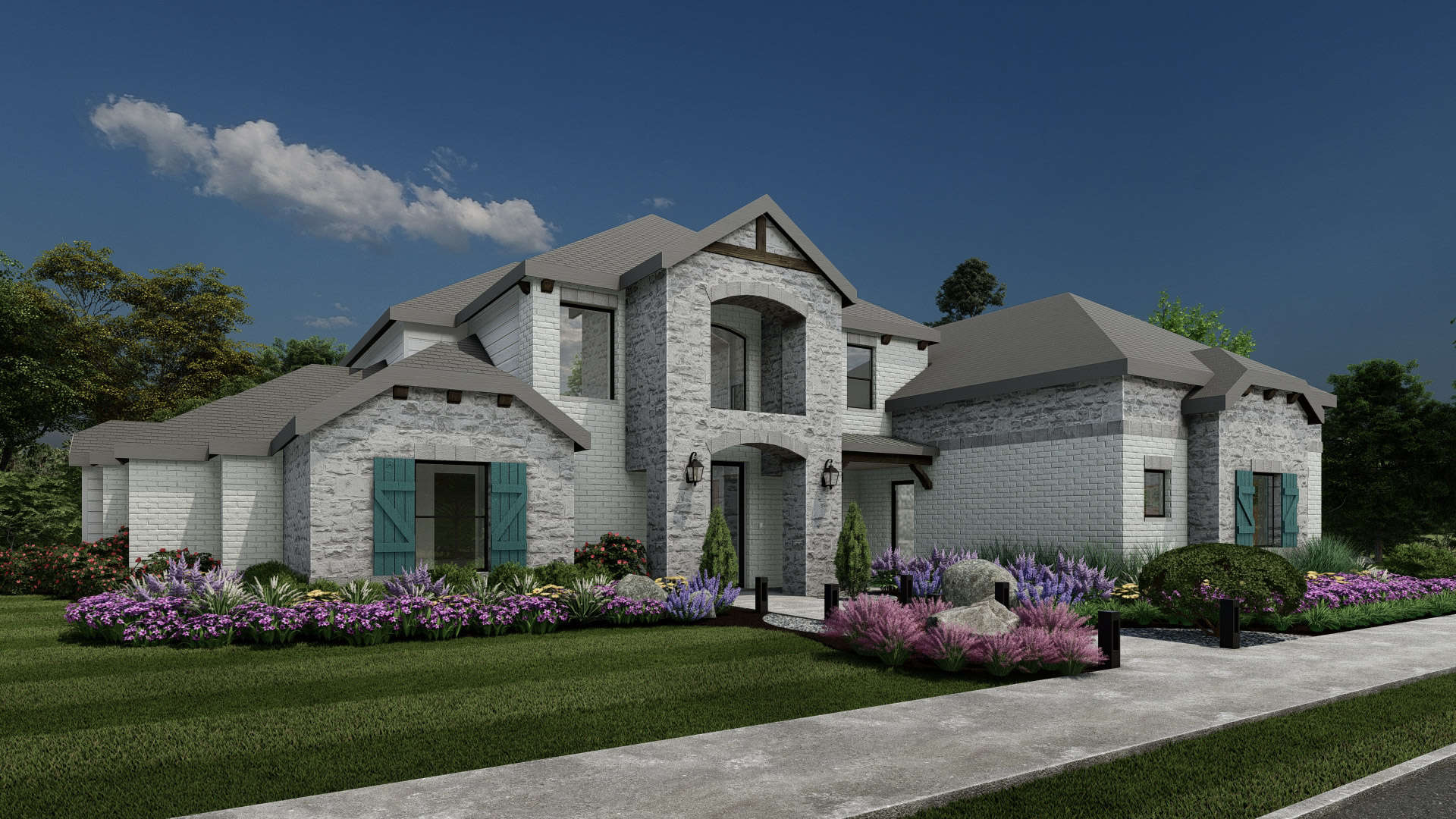 Contemporary Home Plan - 4 Bedrms, 4.5 Baths - 4196 Sq Ft - #195-1335