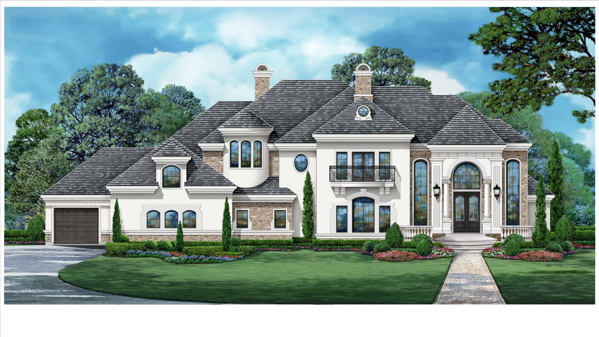 5-Bedroom, 6242 Sq Ft Luxury Home Plan - 195-1336 - Main Exterior