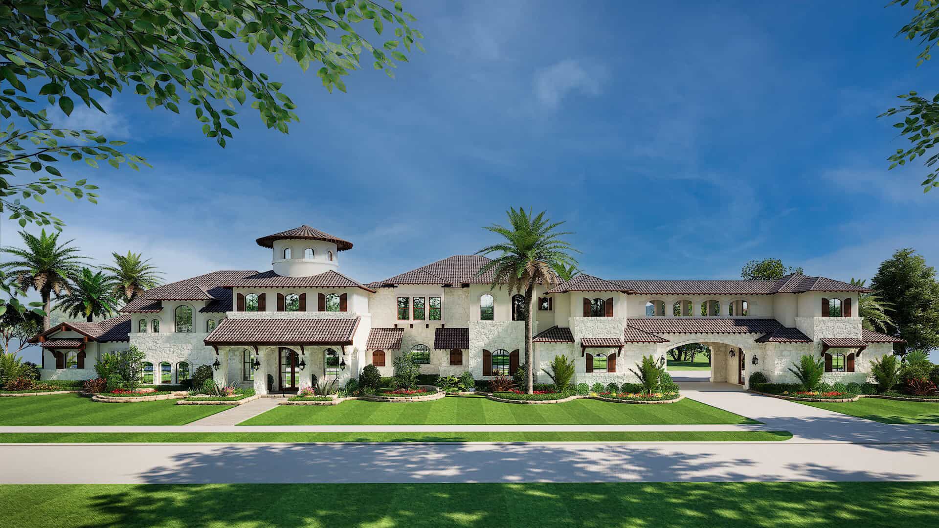 5-Bedroom, 6627 Sq Ft Luxury Home Plan - 195-1343 - Main Exterior