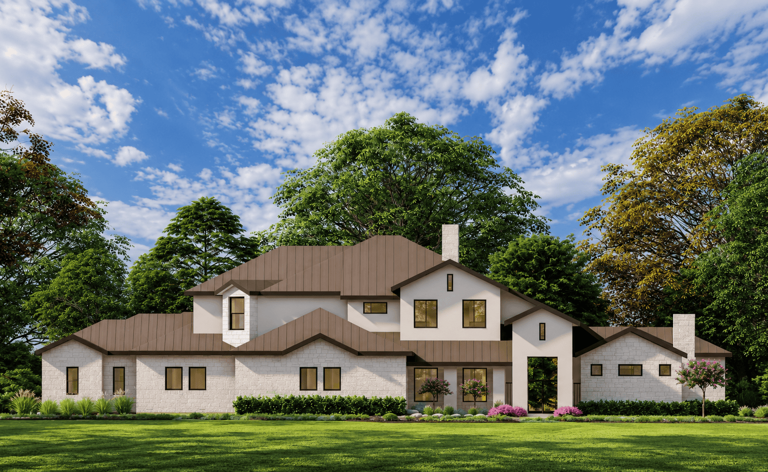 3-Bedroom, 2918 Sq Ft Contemporary Home Plan - 195-1360 - Main Exterior