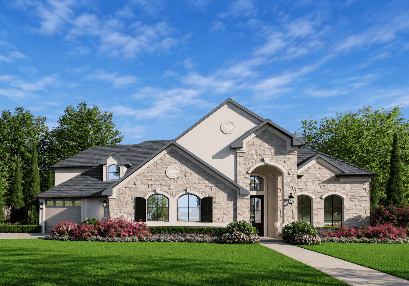 4-Bedroom, 3165 Sq Ft European Home Plan - 195-1371 - Main Exterior