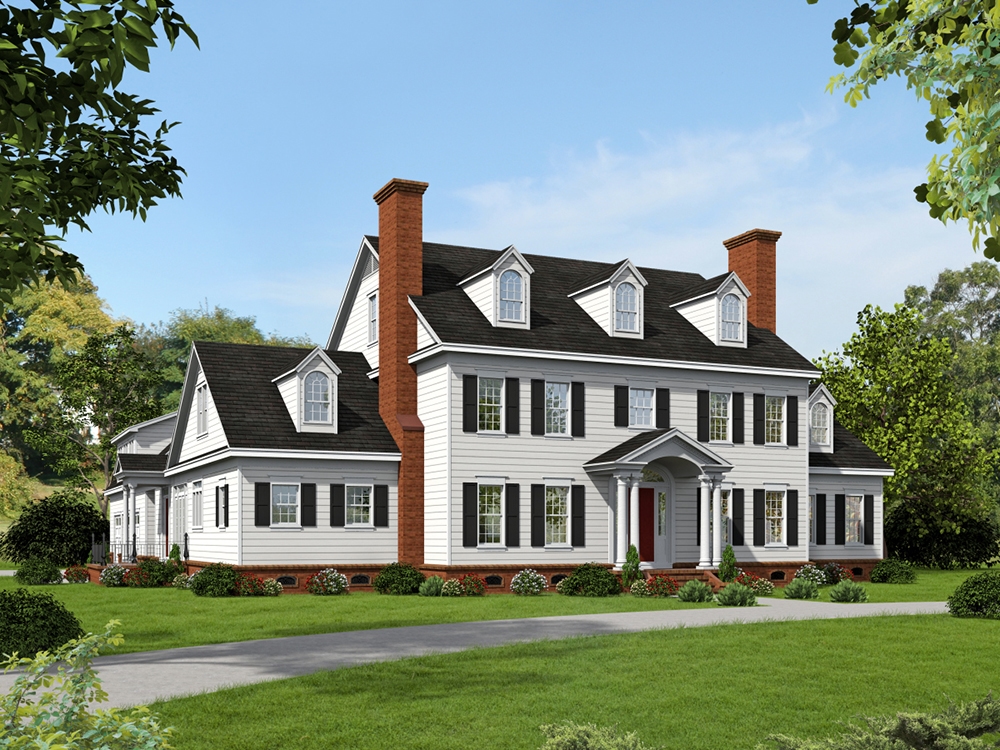 6-Bedroom, 6858 Sq Ft Georgian House Plan - 196-1023 - Front Exterior