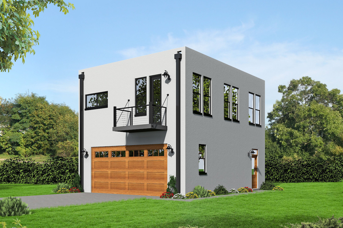 2-Bedroom, 820 Sq Ft Garage w/Apartments House - Plan #196-1030 - Front Exterior