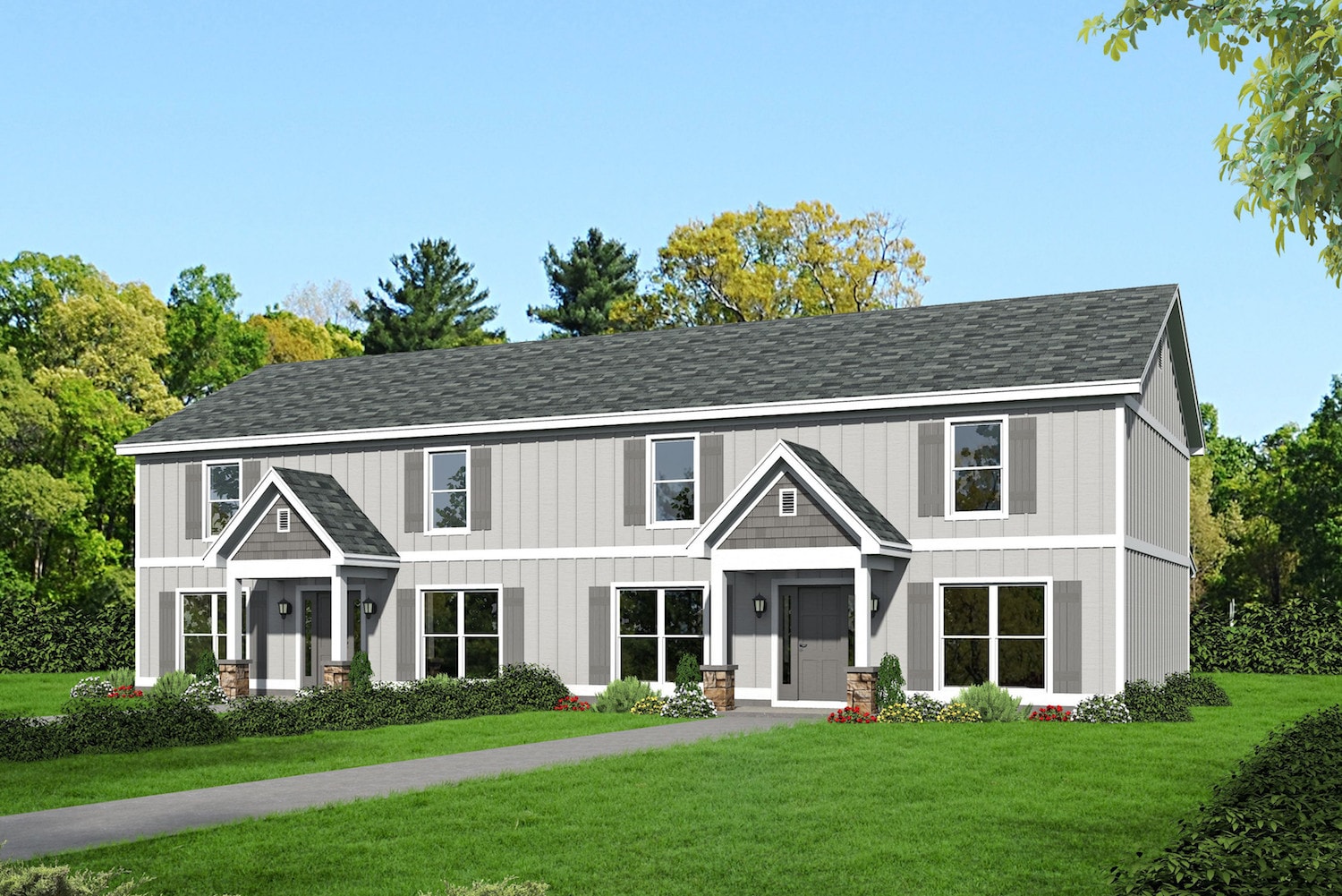 8-Bedroom, 4080 Sq Ft Multi-Unit House Plan - 196-1034 - Front Exterior