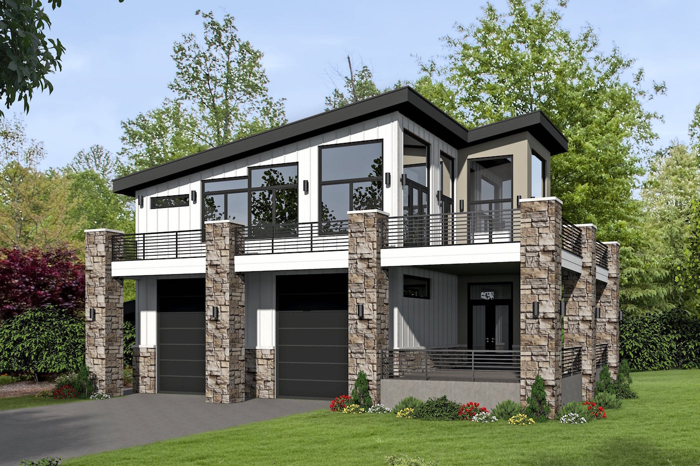 1-Bedroom, 1319 Sq Ft Garage w/Apartment Home - Plan #196-1044 - Main Exterior