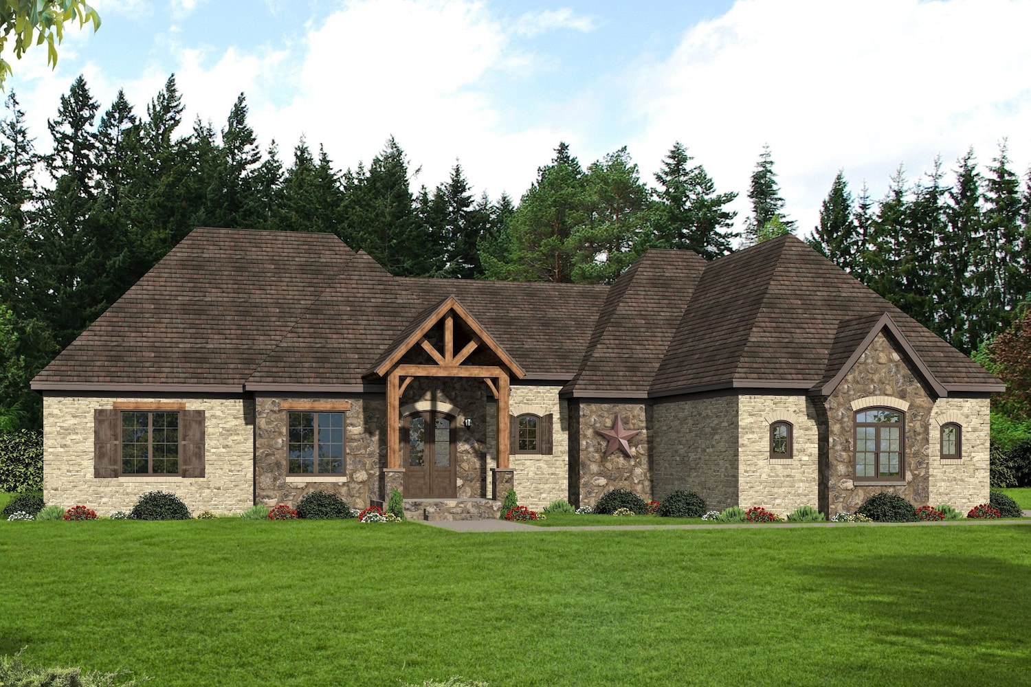 3-Bedroom, 3452 Sq Ft Mediterranean Home Plan - 196-1086 - Main Exterior