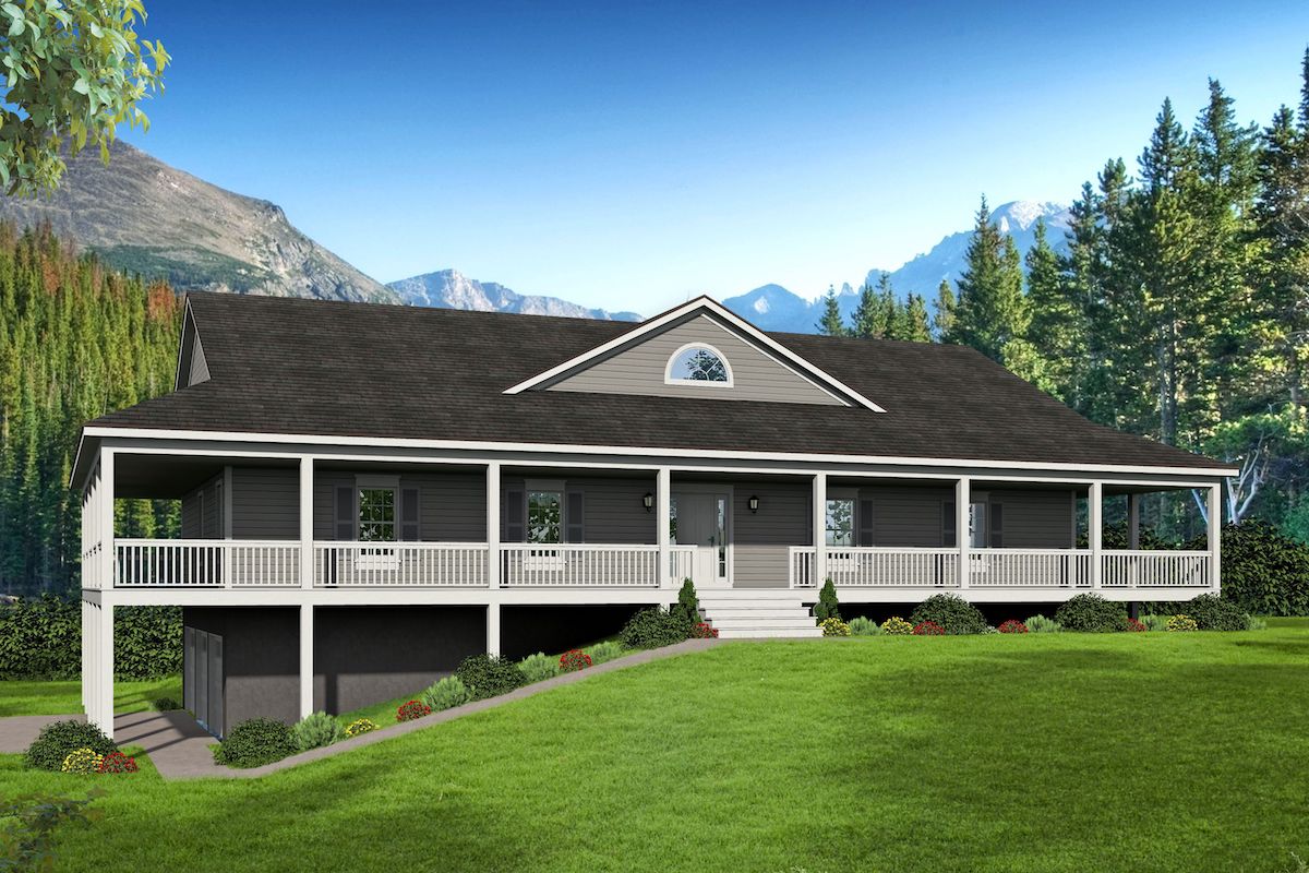 3-Bedroom, 2382 Sq Ft Country Home Plan - 196-1095 - Main Exterior