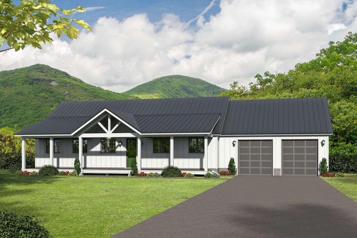 2-Bedroom, 2347 Sq Ft Farmhouse House Plan - 196-1097 - Front Exterior