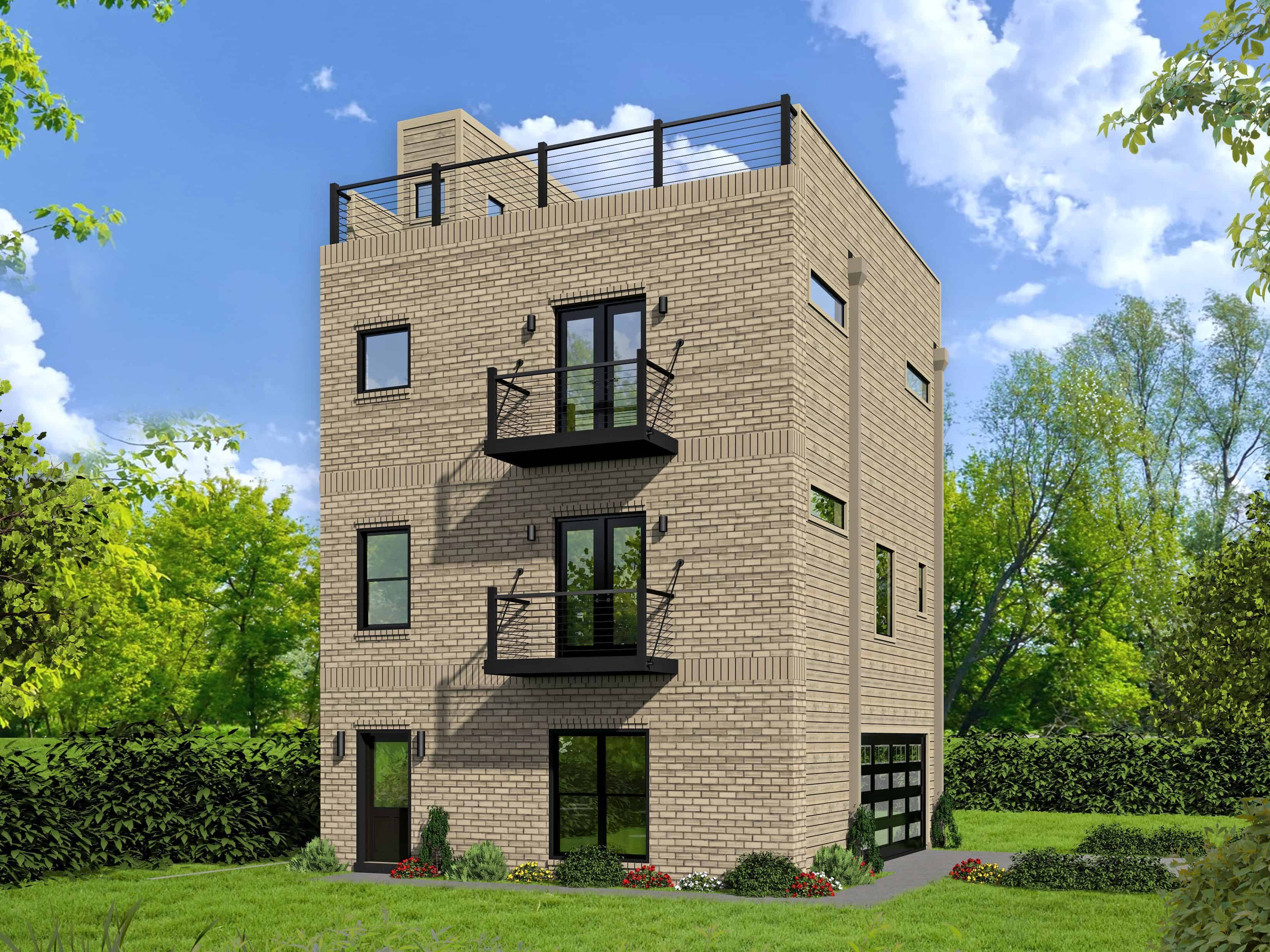 2-Bedroom, 1680 Sq Ft Modern House Plan - 196-1102 - Front Exterior