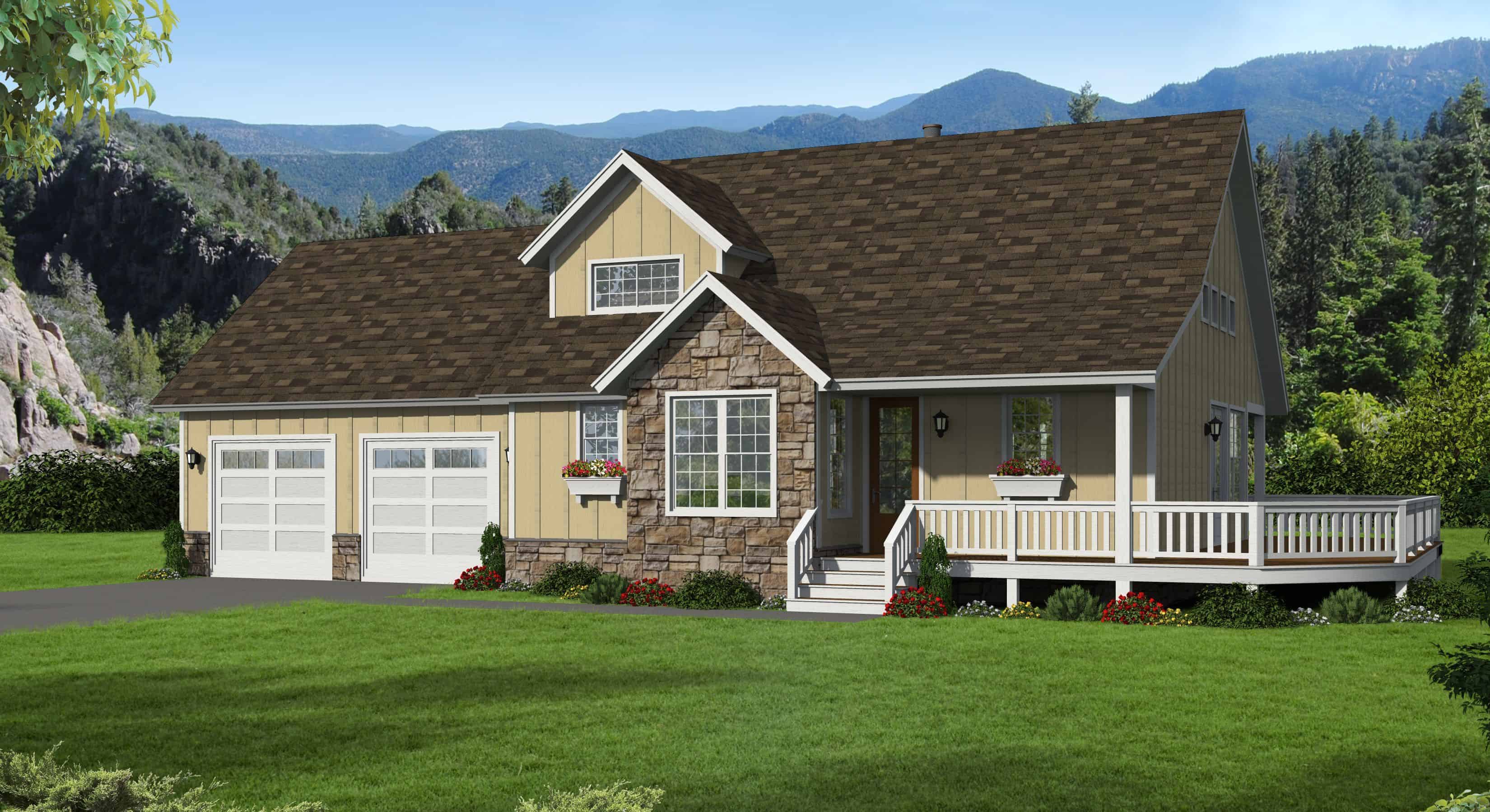3-Bedroom, 1854 Sq Ft Farmhouse Home Plan - 196-1129 - Main Exterior