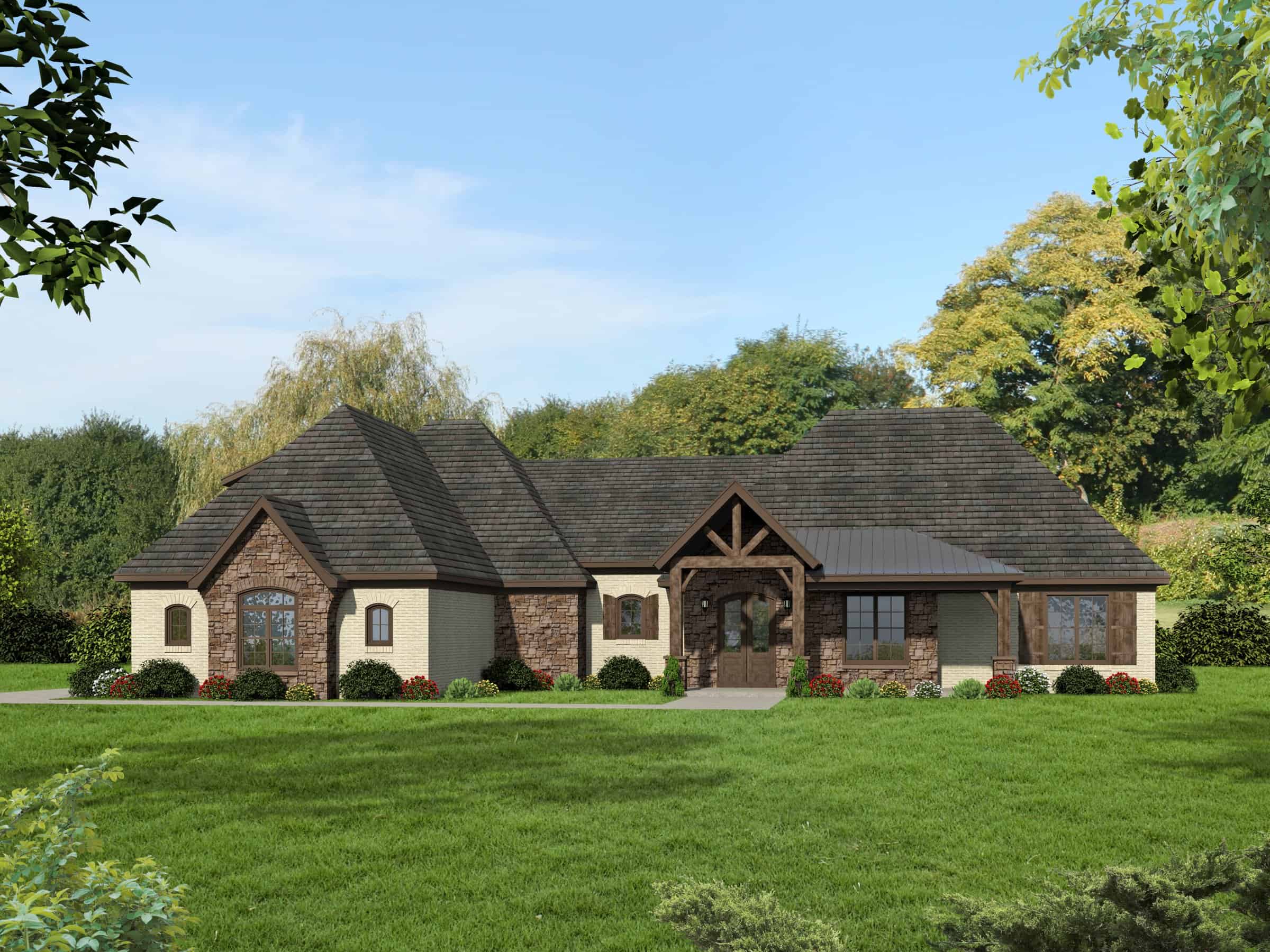 4-Bedroom, 3540 Sq Ft European Home Plan - 196-1163 - Main Exterior