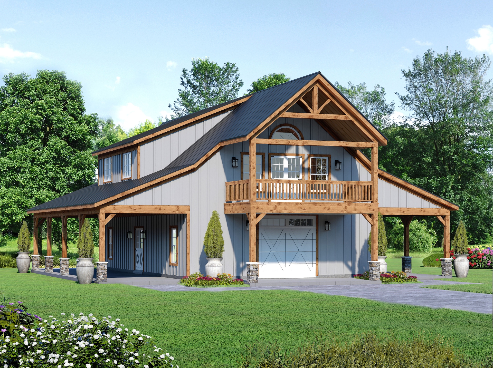 3-Bedroom, 1647 Sq Ft Barndominium Home Plan - 196-1849 - Main Exterior