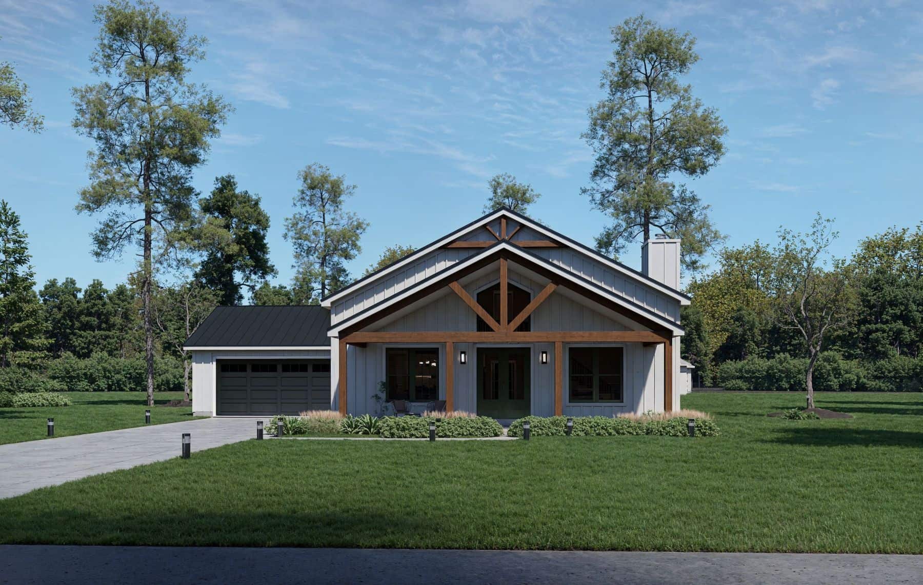 3-Bedroom, 2863 Sq Ft Modern Farmhouse Home Plan - 196-1858 - Main Exterior