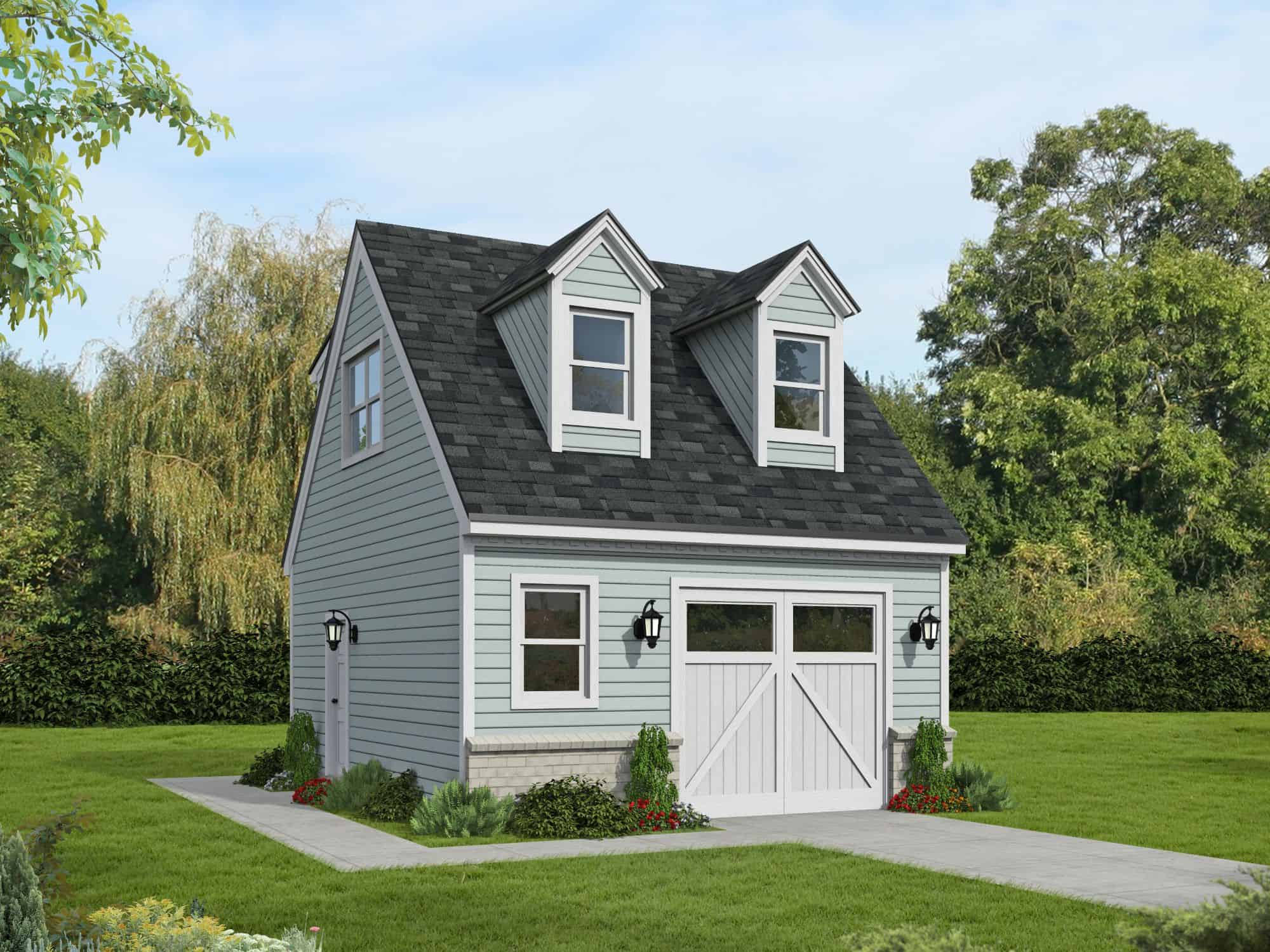 0-Bedroom, 965 Sq Ft Garage w/Apartments Home Plan - 196-1866 - Main Exterior