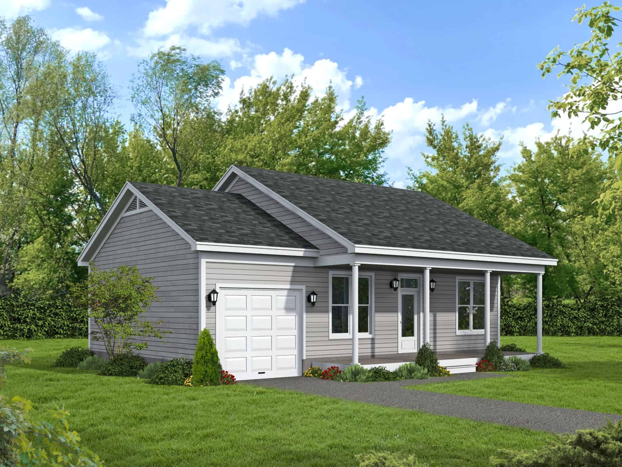Cottage Home Plan - 1 Bedrm, 1 Bath - 728 Sq Ft - #196-1879