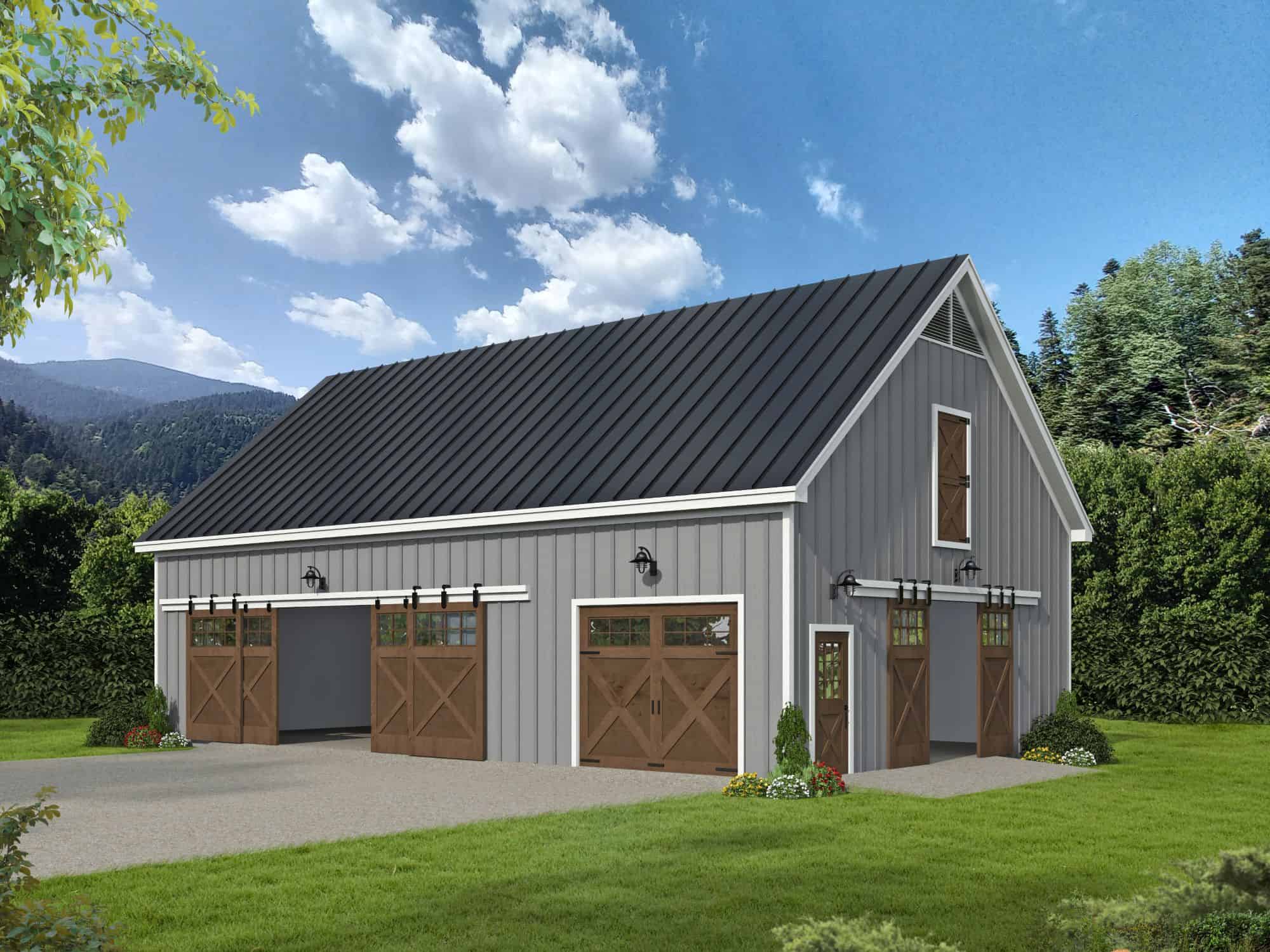 1530 Sq Ft Garage w/Apartments Plan #196-1891