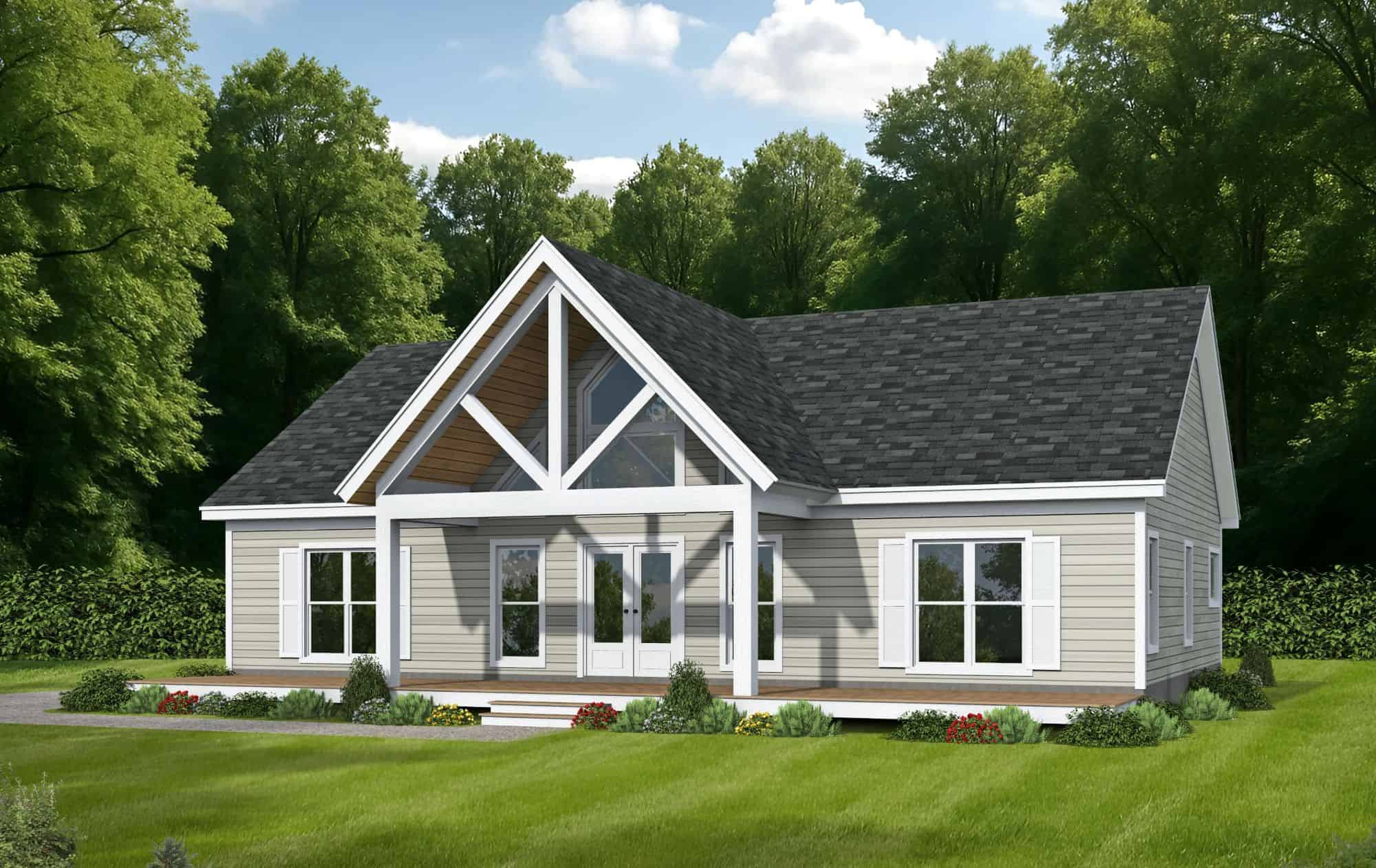 Farmhouse Home Plan - 3 Bedrms, 2 Baths - 1600 Sq Ft - #196-1895