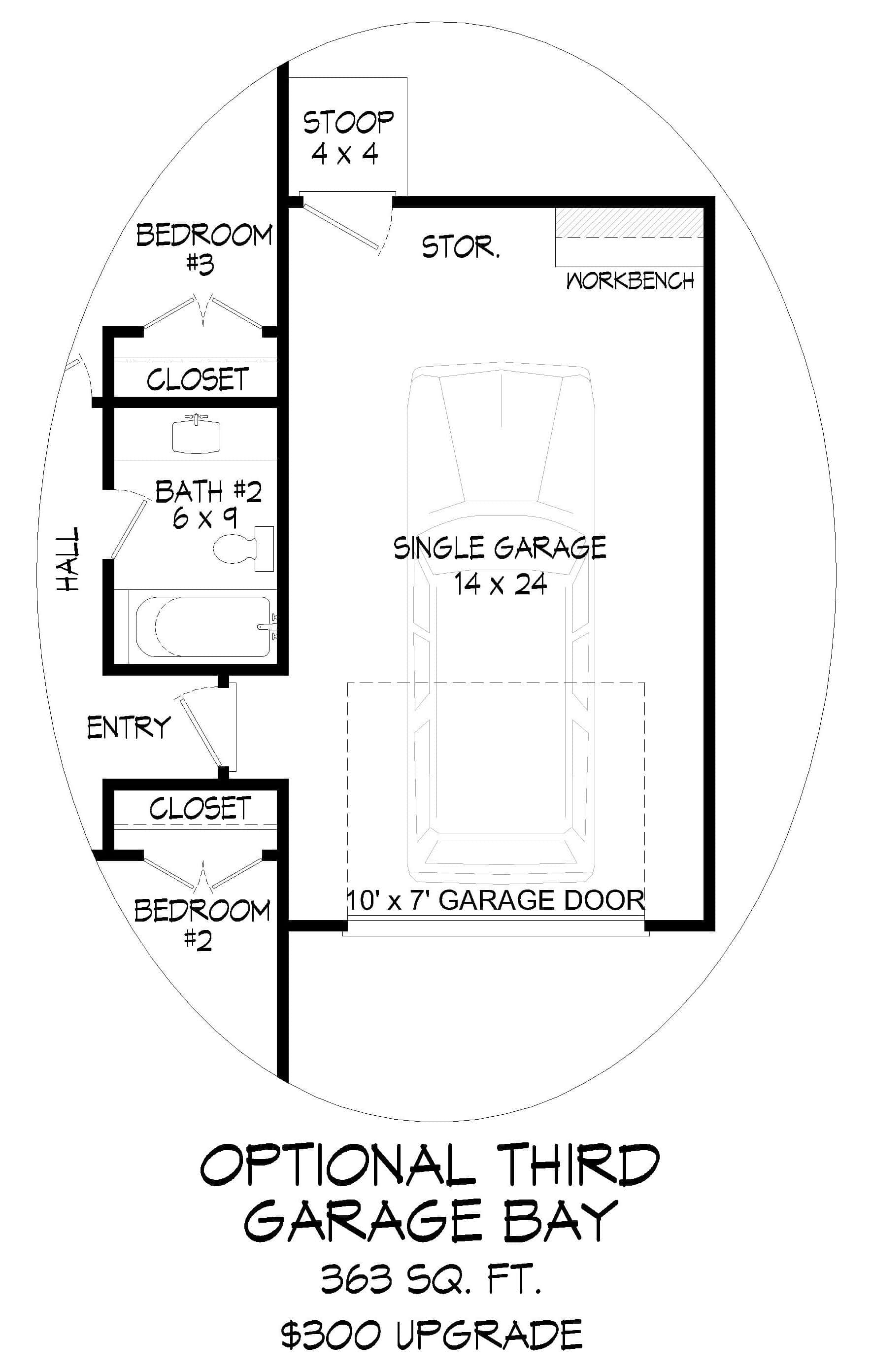3-Car Garage Option Layout