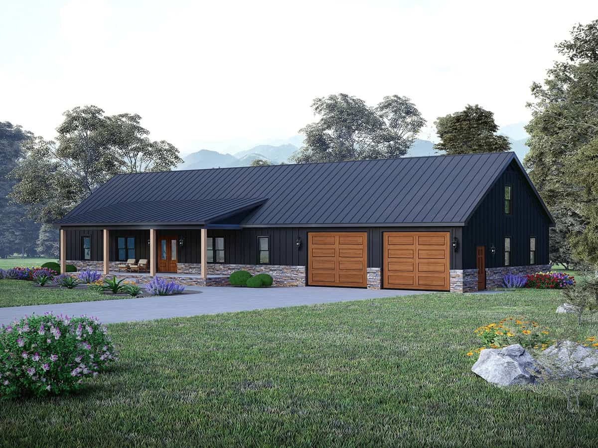 3-Bedroom, 2049 Sq Ft Farmhouse House Plan - 196-1906 - Front Exterior