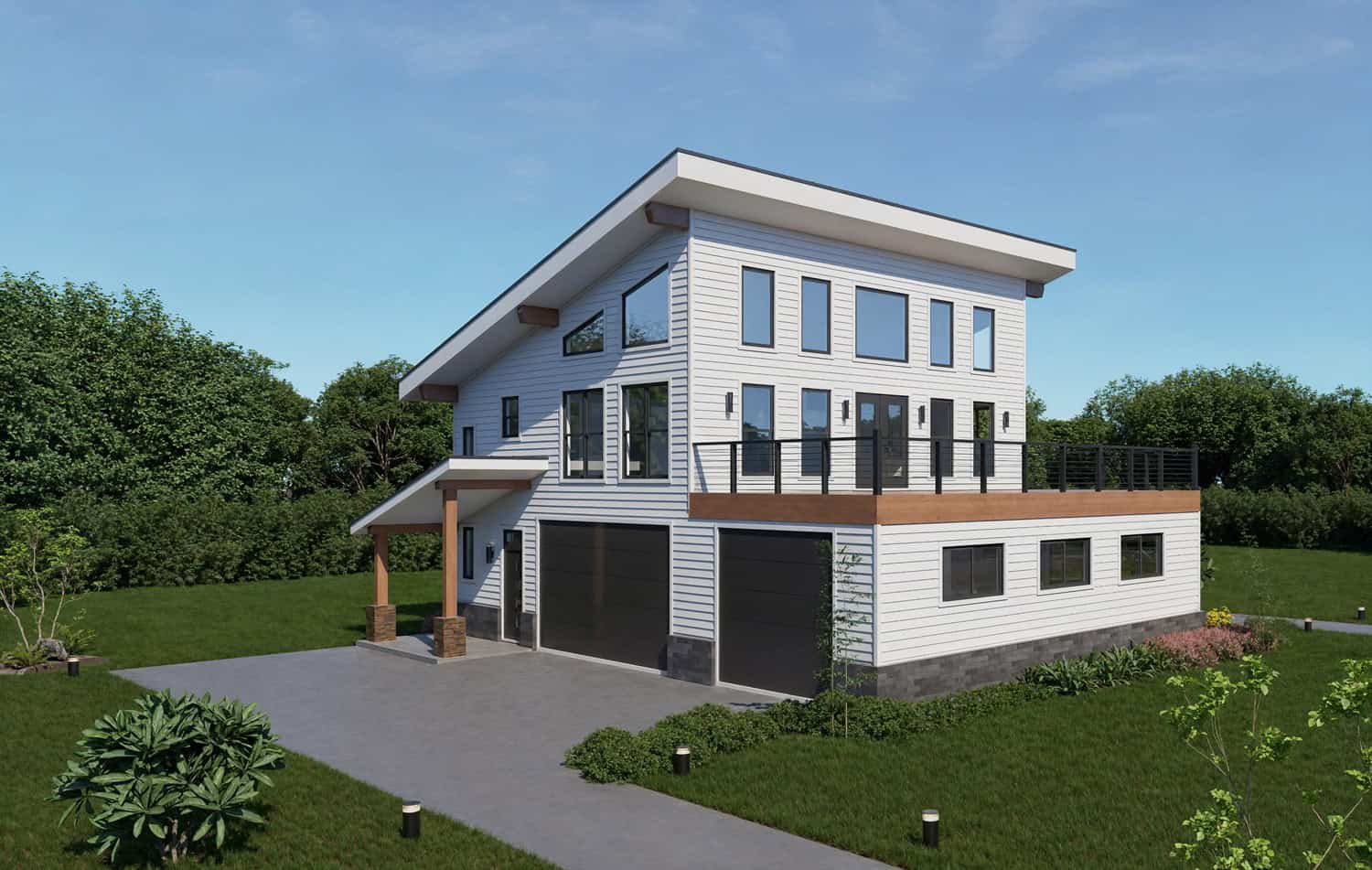 2-Bedroom, 1558 Sq Ft Garage w/Apartments House Plan - 196-1919 - Front Exterior