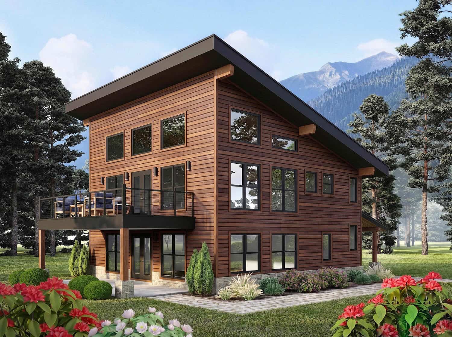 2-Bedroom, 1922 Sq Ft Contemporary Home Plan - 196-1929 - Main Exterior