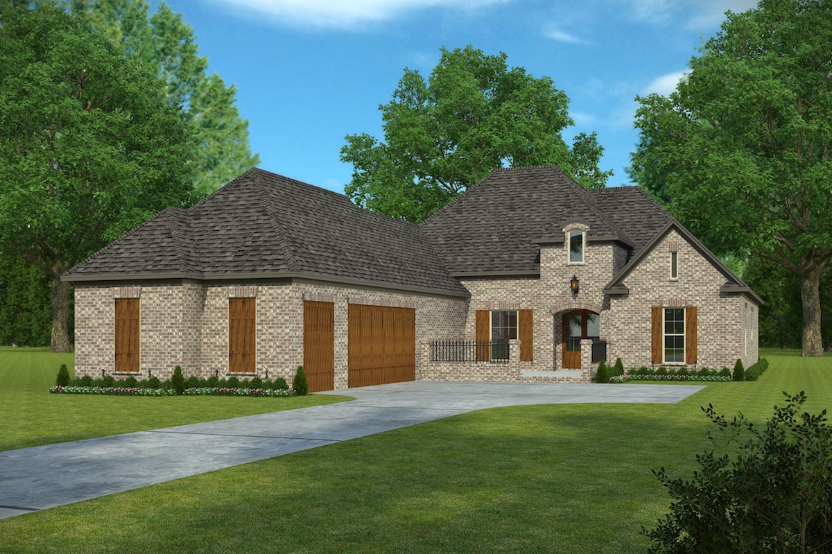 4-Bedroom, 2882 Sq Ft Acadian House Plan - 197-1005 - Front Exterior