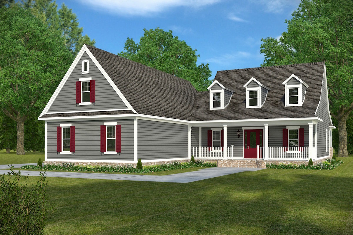 4-Bedroom, 2932 Sq Ft Acadian House Plan - 197-1006 - Front Exterior