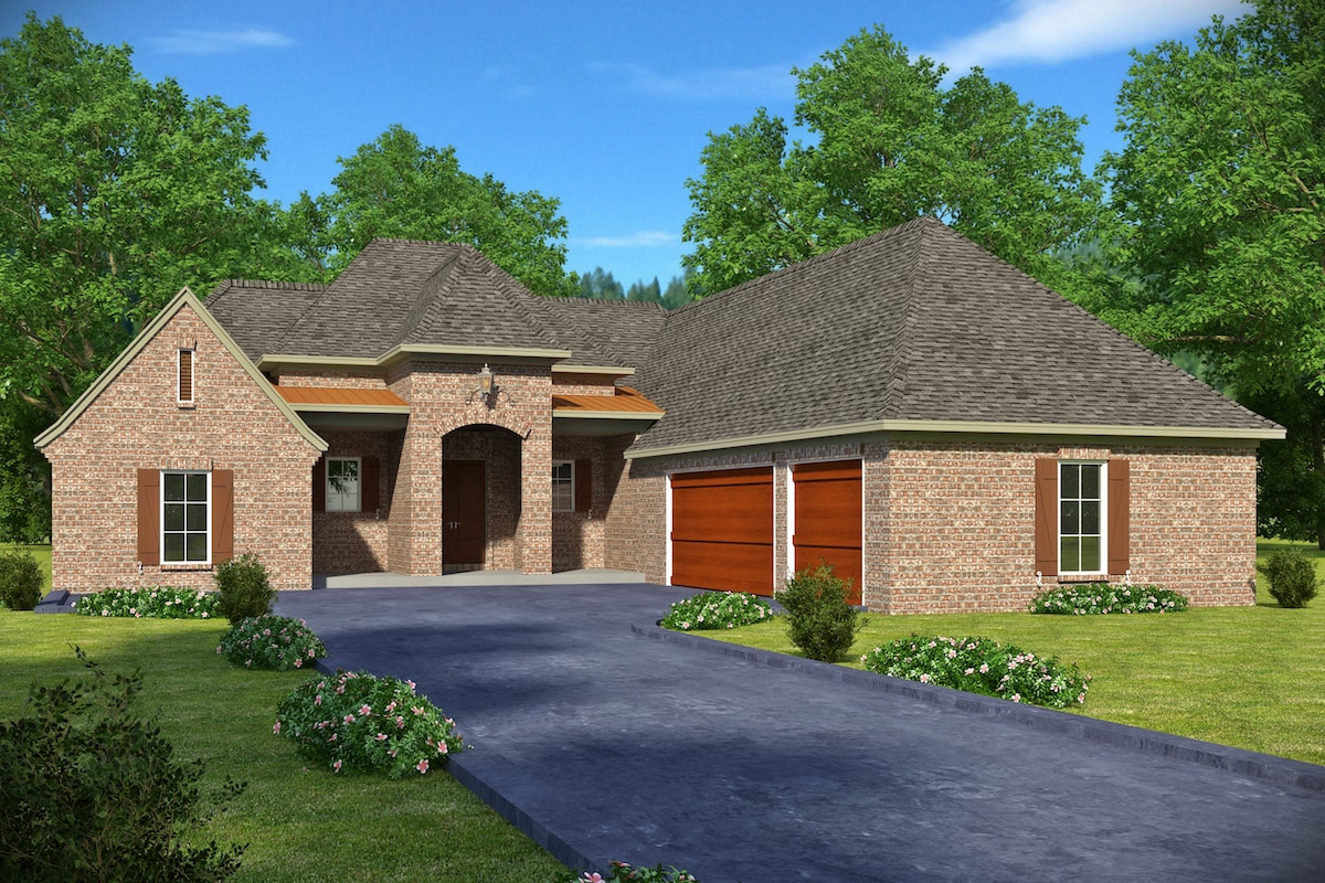 4-Bedroom, 2247 Sq Ft French House Plan - 197-1012 - Front Exterior