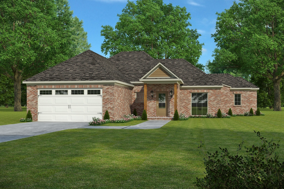 3-Bedroom, 1649 Sq Ft French House Plan - 197-1020 - Front Exterior