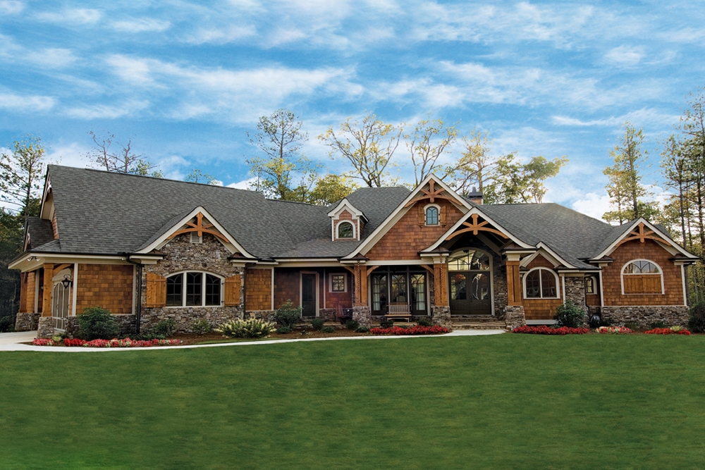 3-Bedroom, 3126 Sq Ft Craftsman Home Plan - 198-1001 - Main Exterior