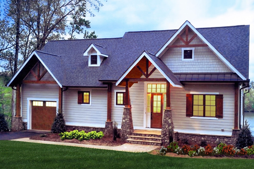 4-Bedroom, 2363 Sq Ft Cottage Home Plan - 198-1014 - Main Exterior