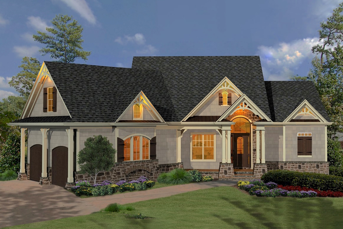 3-Bedroom, 2266 Sq Ft Cottage House Plan - 198-1057 - Front Exterior