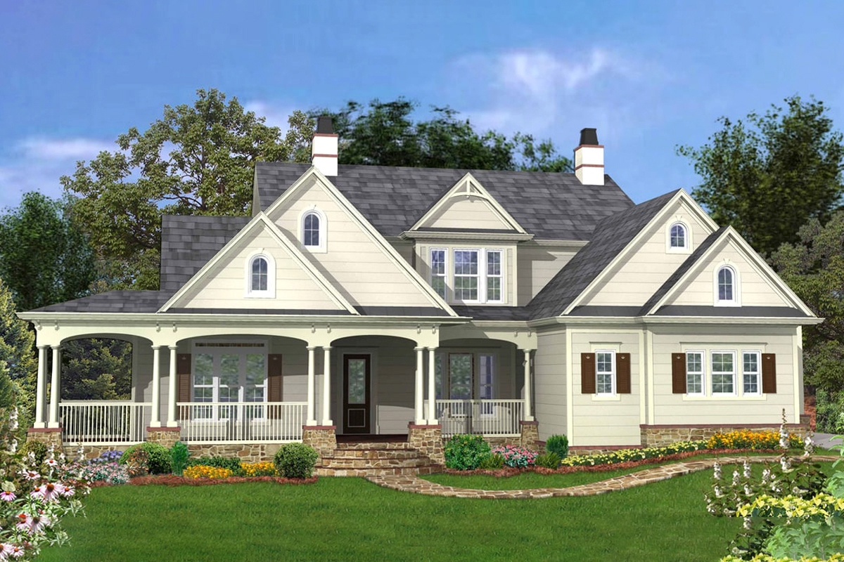 4-Bedroom, 3337 Sq Ft Cottage Home Plan - 198-1058 - Main Exterior