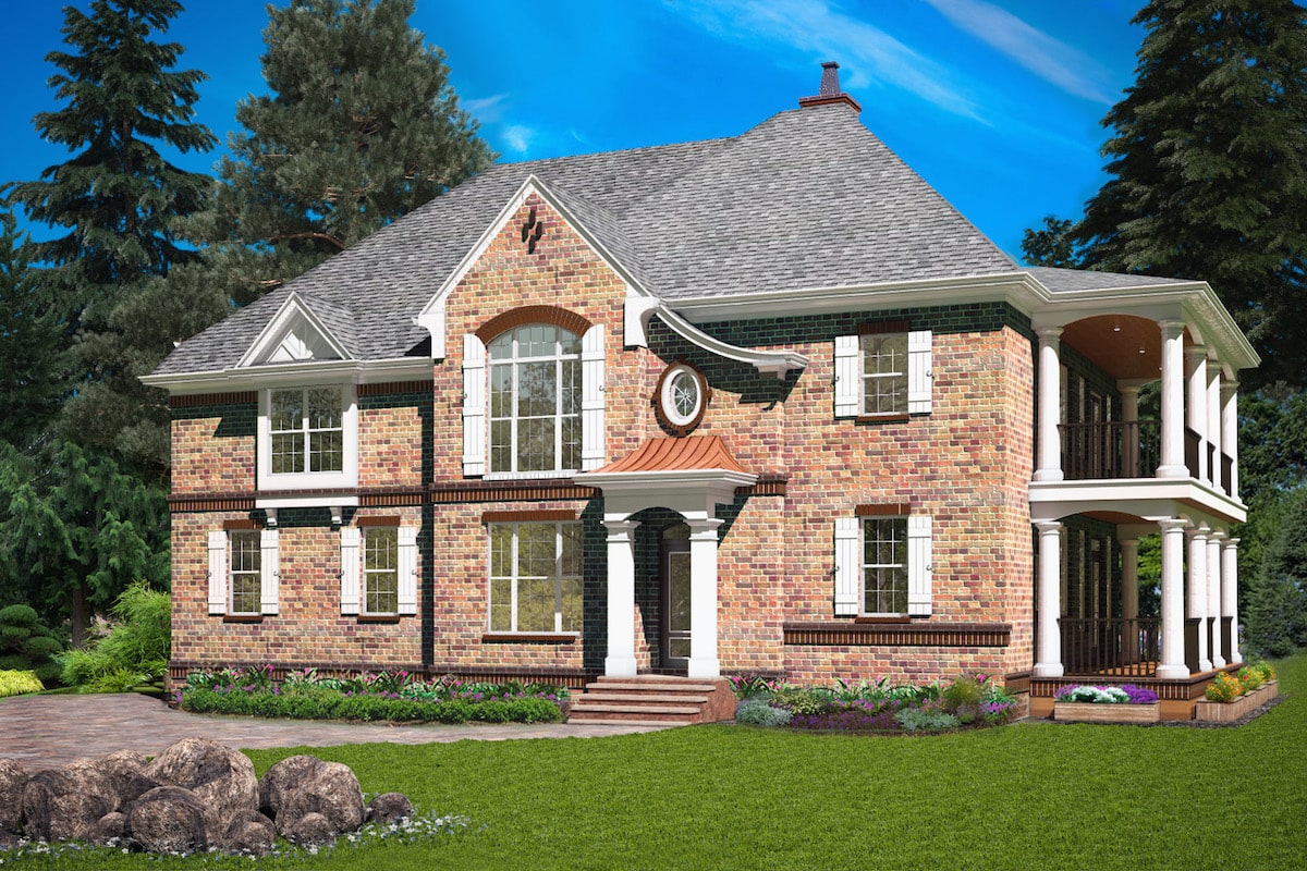 4-Bedroom, 2864 Sq Ft Tudor House Plan - 198-1072 - Front Exterior