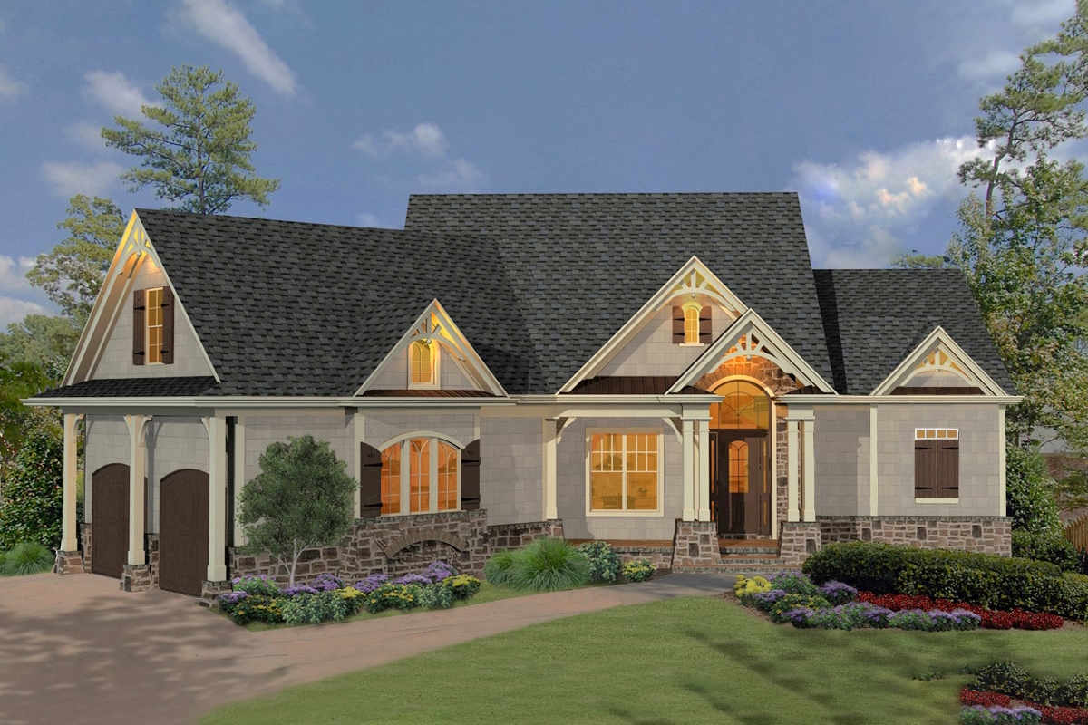3-Bedroom, 2365 Sq Ft Cottage Home Plan - 198-1090 - Main Exterior