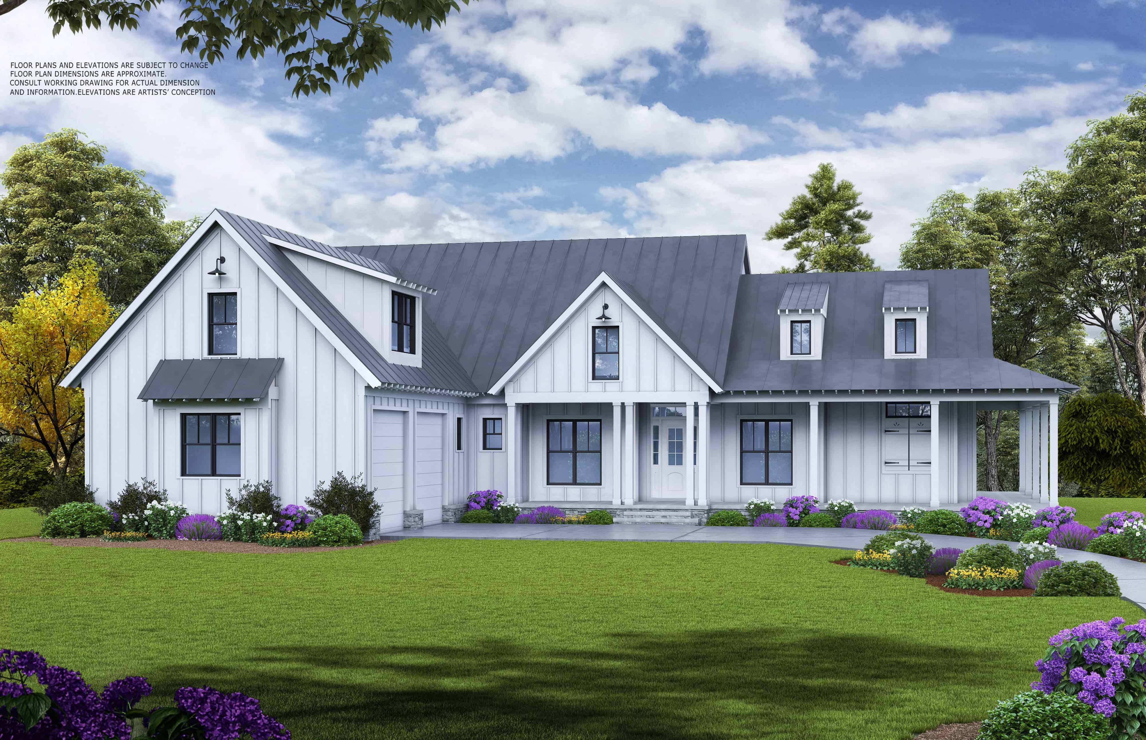 5-Bedroom, 3745 Sq Ft Modern Farmhouse Home - Plan #198-1113 - Main Exterior