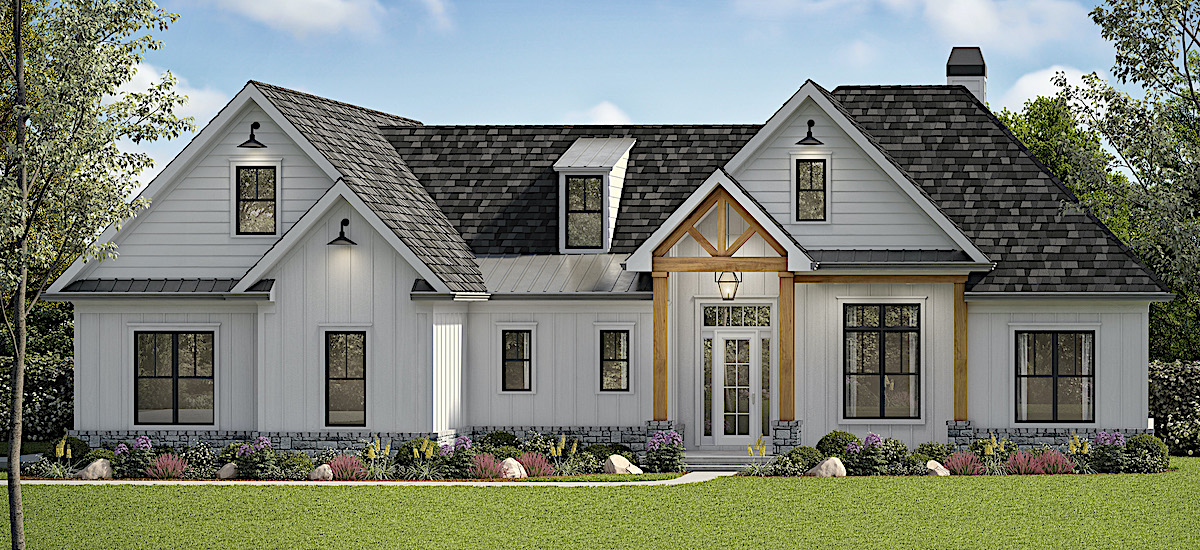 5-Bedroom, 3154 Sq Ft Cottage Style House - Plan #198-1160 - Front Exterior