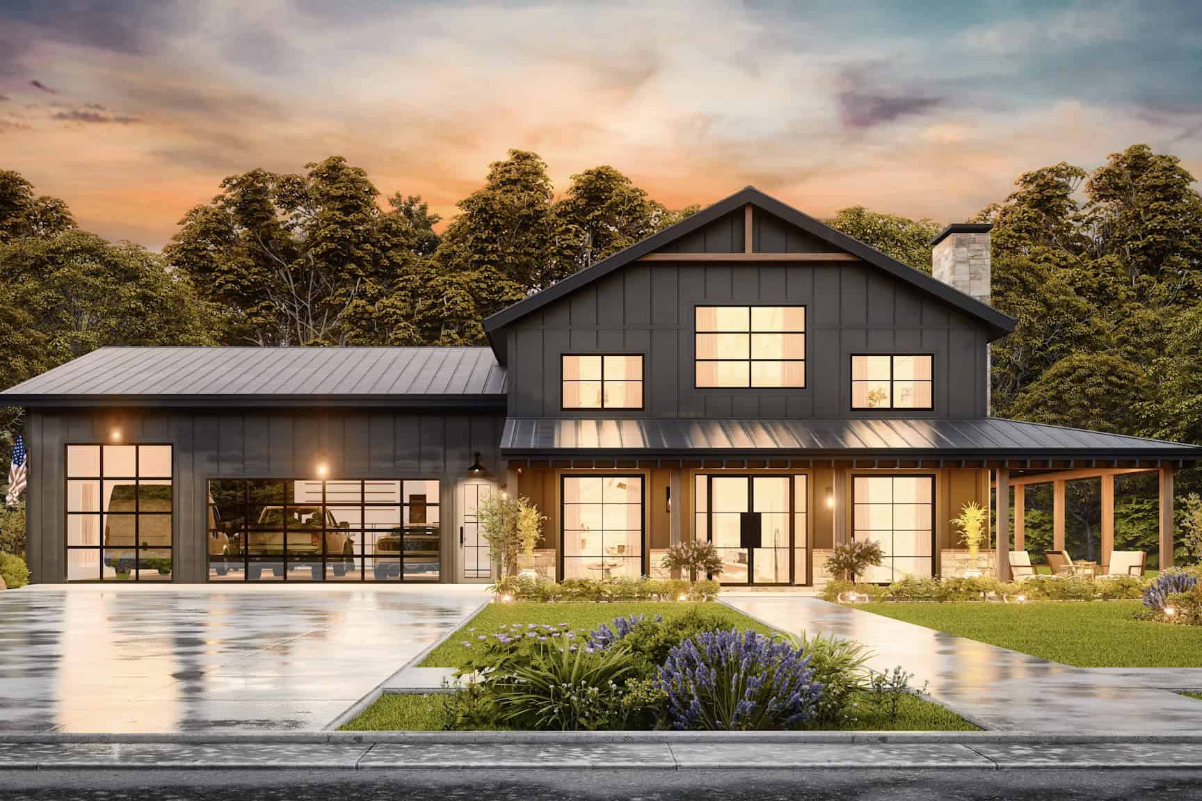Modern Farmhouse Home Plan - 3 Bedrms, 2.5 Baths - 2577 Sq Ft - #198-1189
