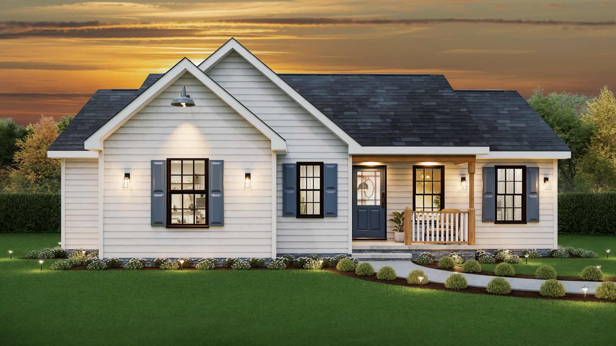  Modern Farmhouse Home Plan - 3 Bedrms, 2 Baths - 1183 Sq Ft #198-1196