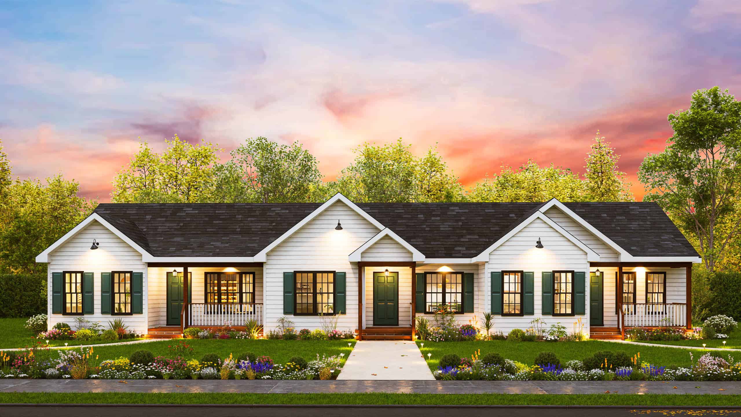 6-Bedroom, 2484 Sq Ft Craftsman Triplex Plan #198-1206 – Main Exterior