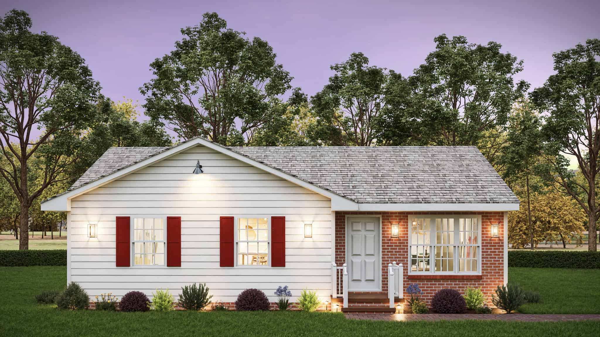 Ranch Home Plan - 3 Bedrms, 2 Baths - 1009 Sq Ft - #198-1209