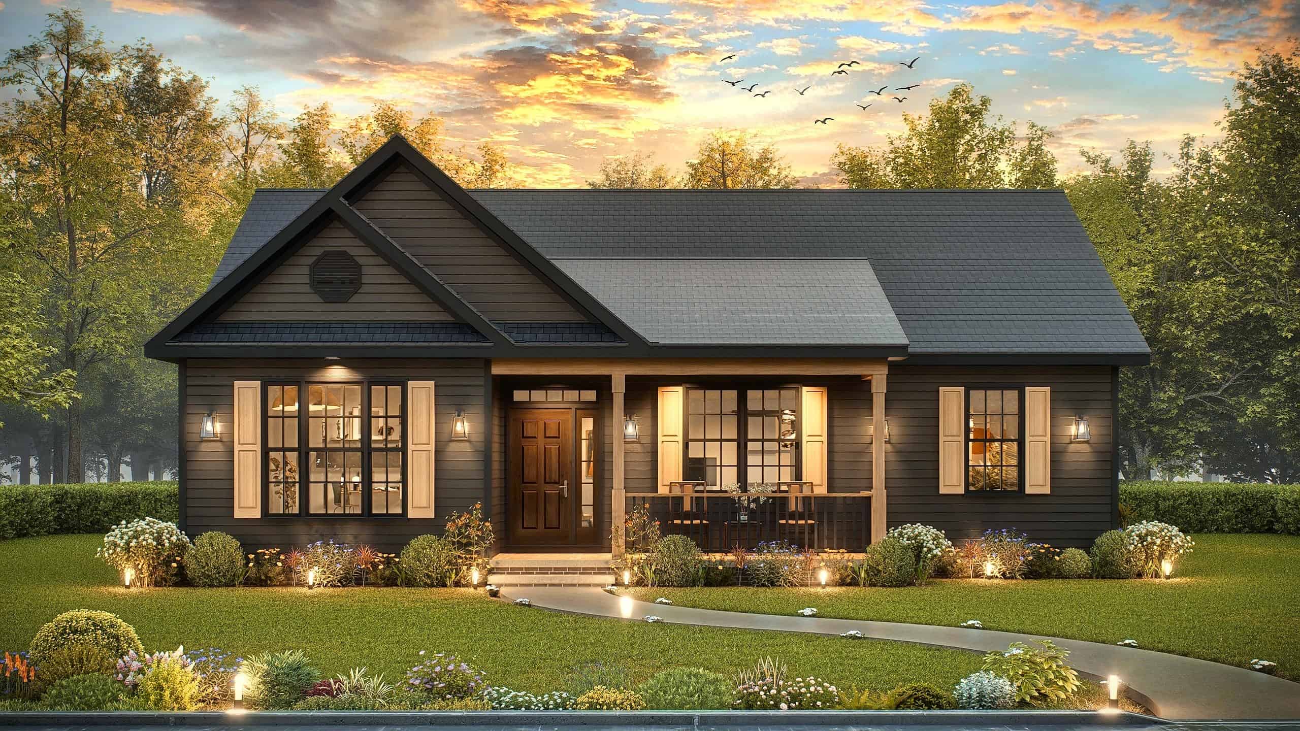 Craftsman Home Plan - 3 Bedrms, 2 Baths - 1363 Sq Ft - #198-1215