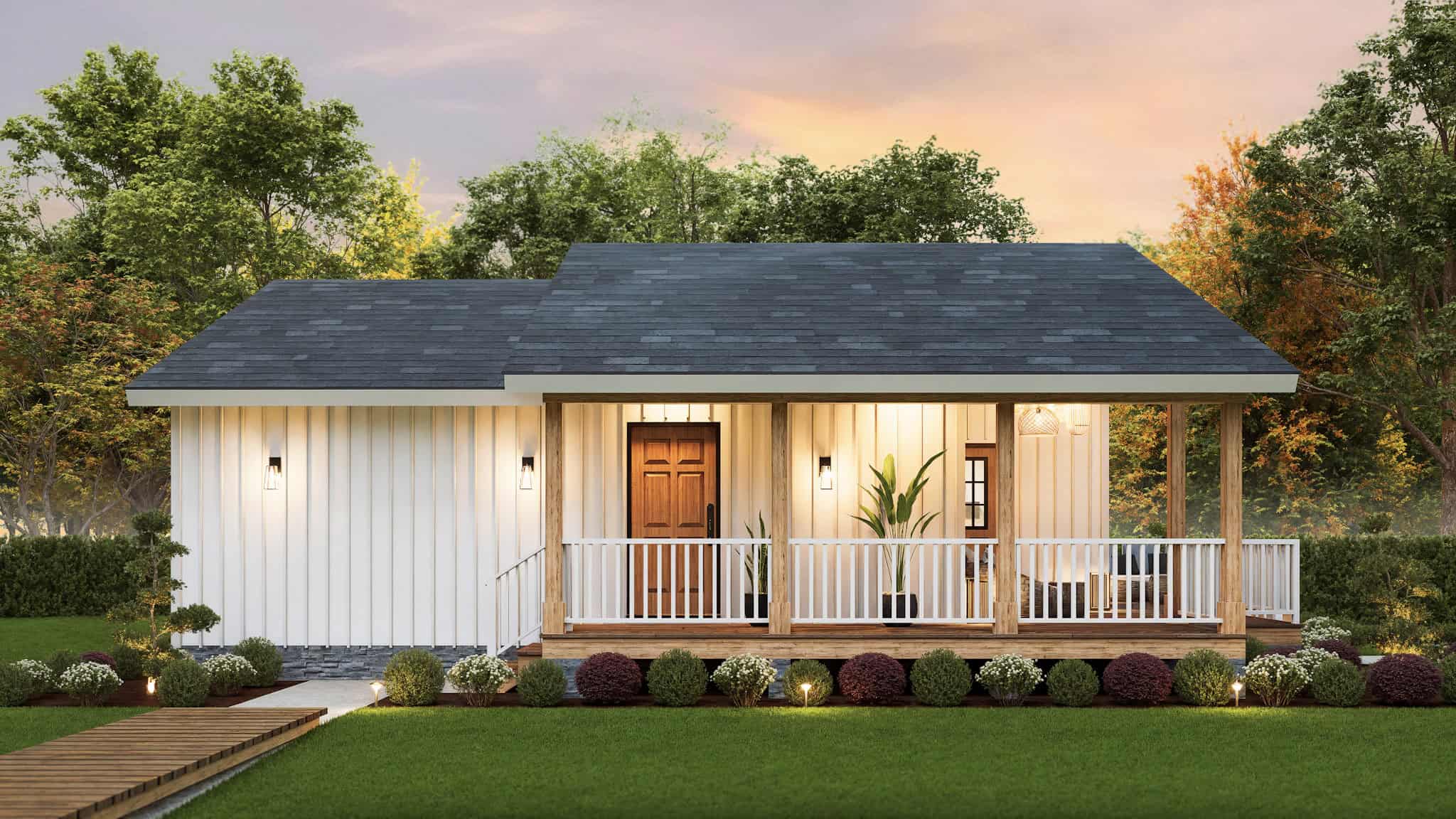 Ranch Home Plan - 2 Bedrms, 2 Baths - 922 Sq Ft - #198-1217