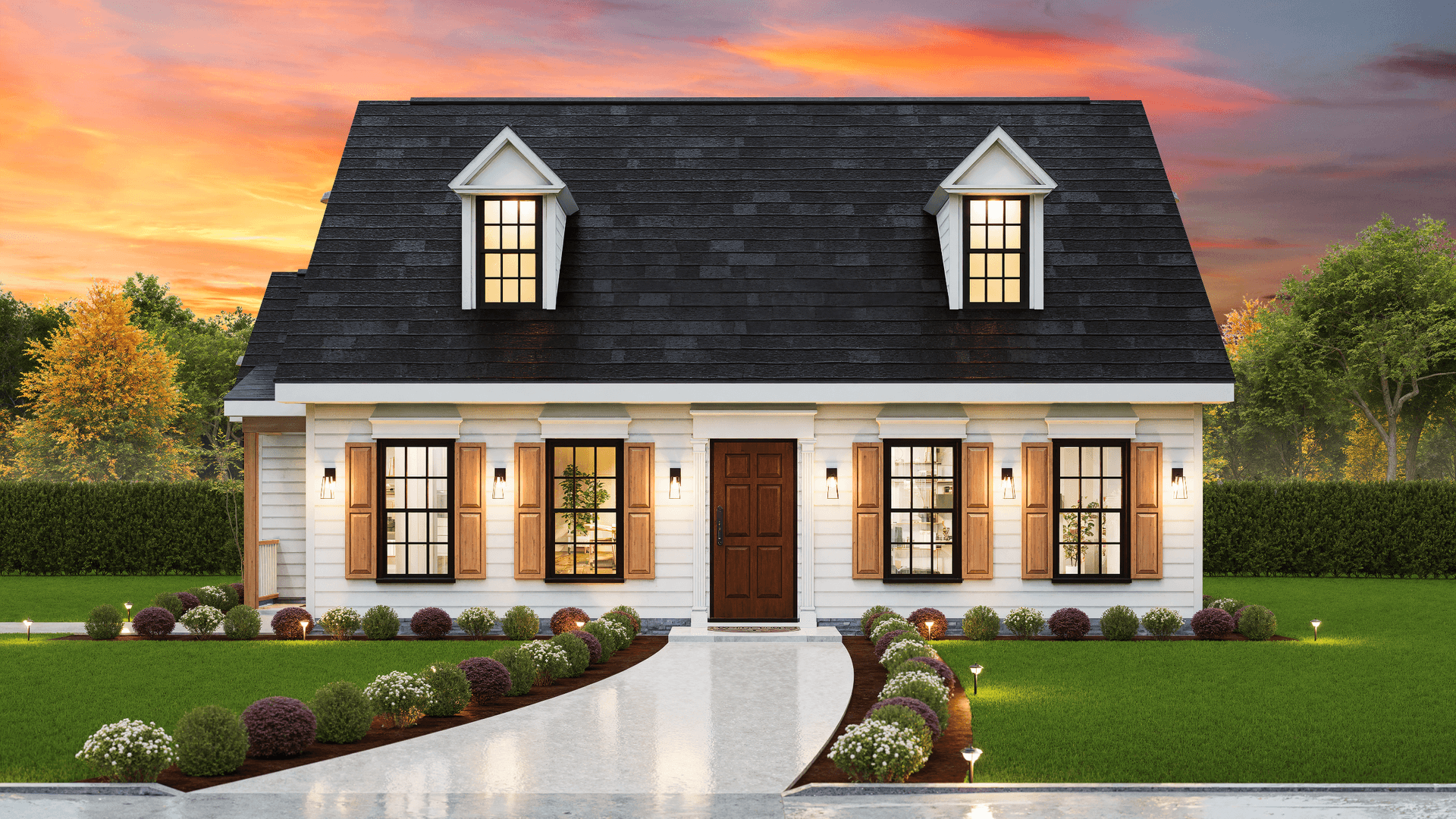 3-Bedroom, 1284 Sq Ft Cape Cod House Plan - 198-1222 - Front Exterior