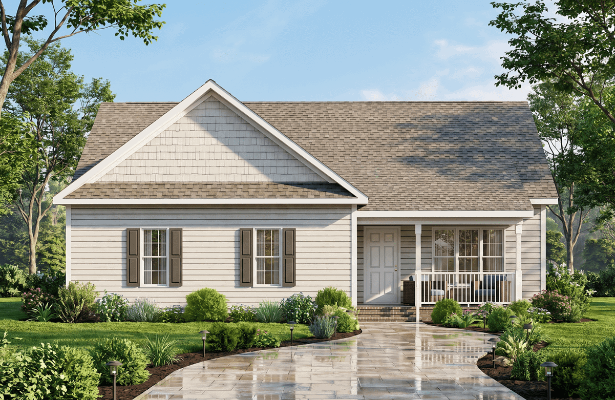 4-Bedroom, 1404 Sq Ft Ranch Home Plan - 198-1259 - Main Exterior