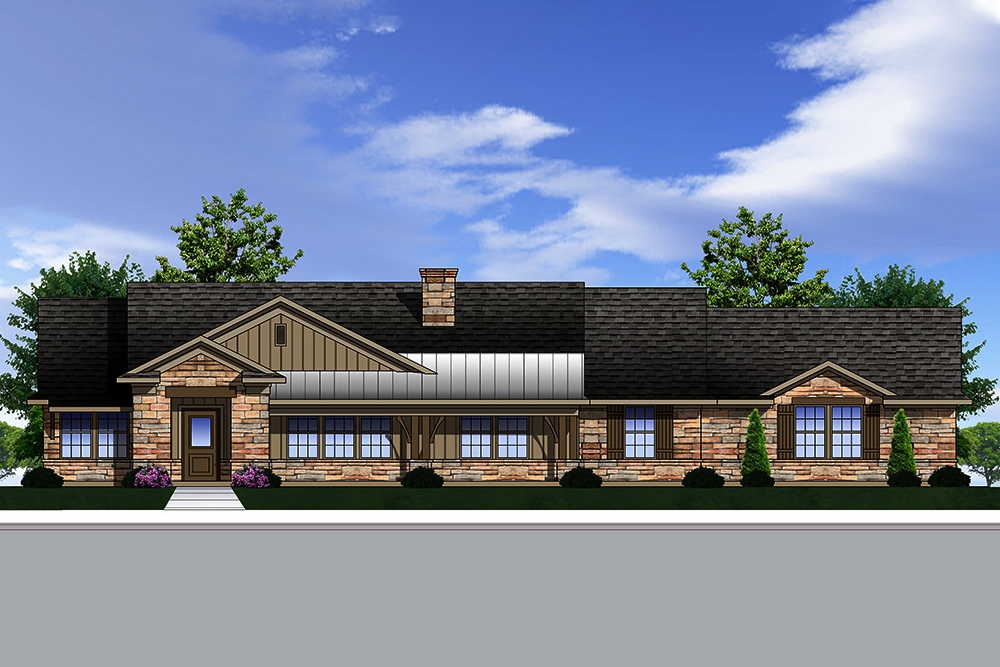 3-Bedroom, 2111 Sq Ft Traditional Home Plan - 199-1009 - Main Exterior
